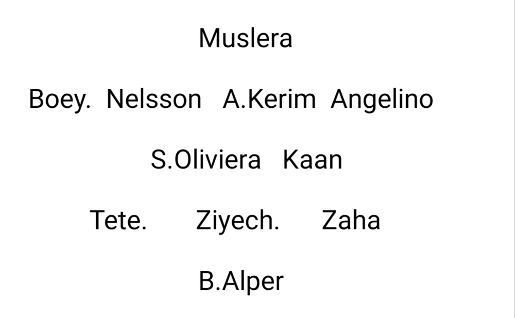 mstbmr's tweet image. #GalatasaraySK
Ben olsam Kasımpaşa maçına bu onbirle çıkardım.Hem Kasımpaşa maçından çok daha önemli olan Bayern maçı için bazı kilit oyuncuları dinlendiririm.Hemde rotasyon yapıp bazı oyuncuların son durumlarını görme fırsatı olurdu.@GalatasaraySK @superlig