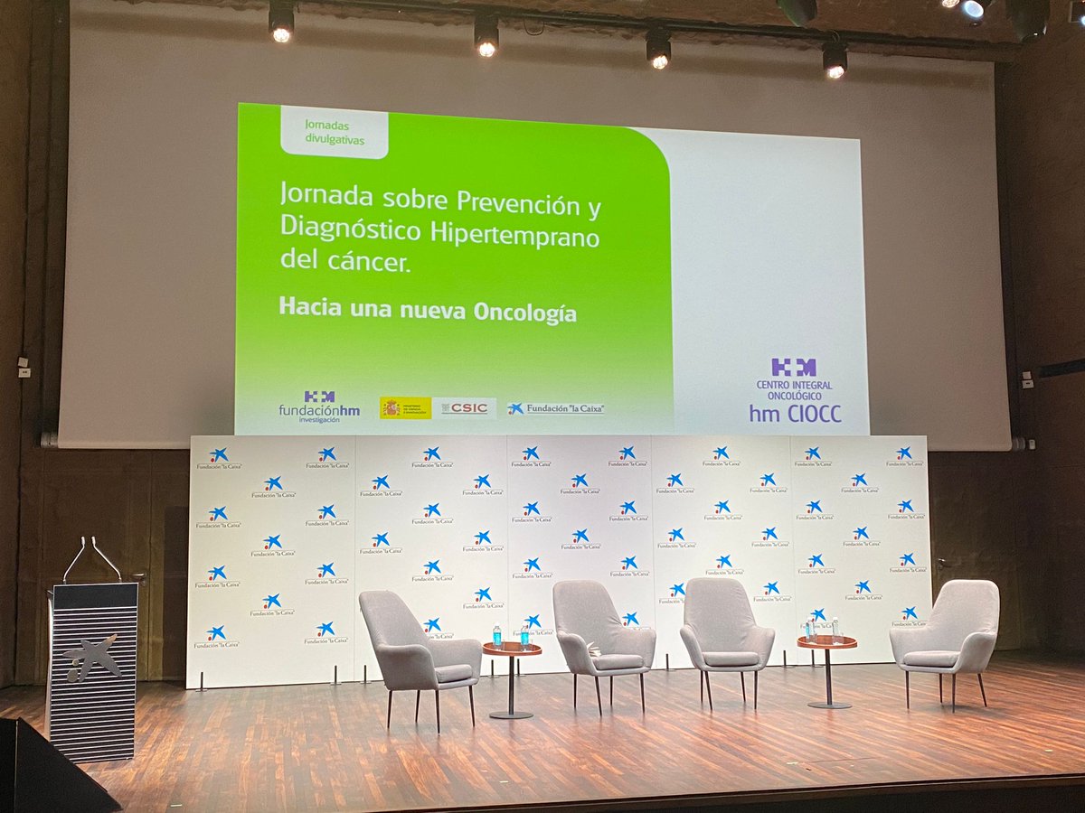 HMHOSPITALES's tweet photo. 📢Ya estamos preparados para dar inicio a la Jornada sobre Prevención y Diagnostico Hipertemprano del #Cáncer organizado por la Fundación de investigación HM Hospitales,
@CSIC @sanidadgob @FundlaCaixa en la
@CaixaForum
#Oncología #ClaraCampal #FiHM https://t.co/3qpLPLmdro