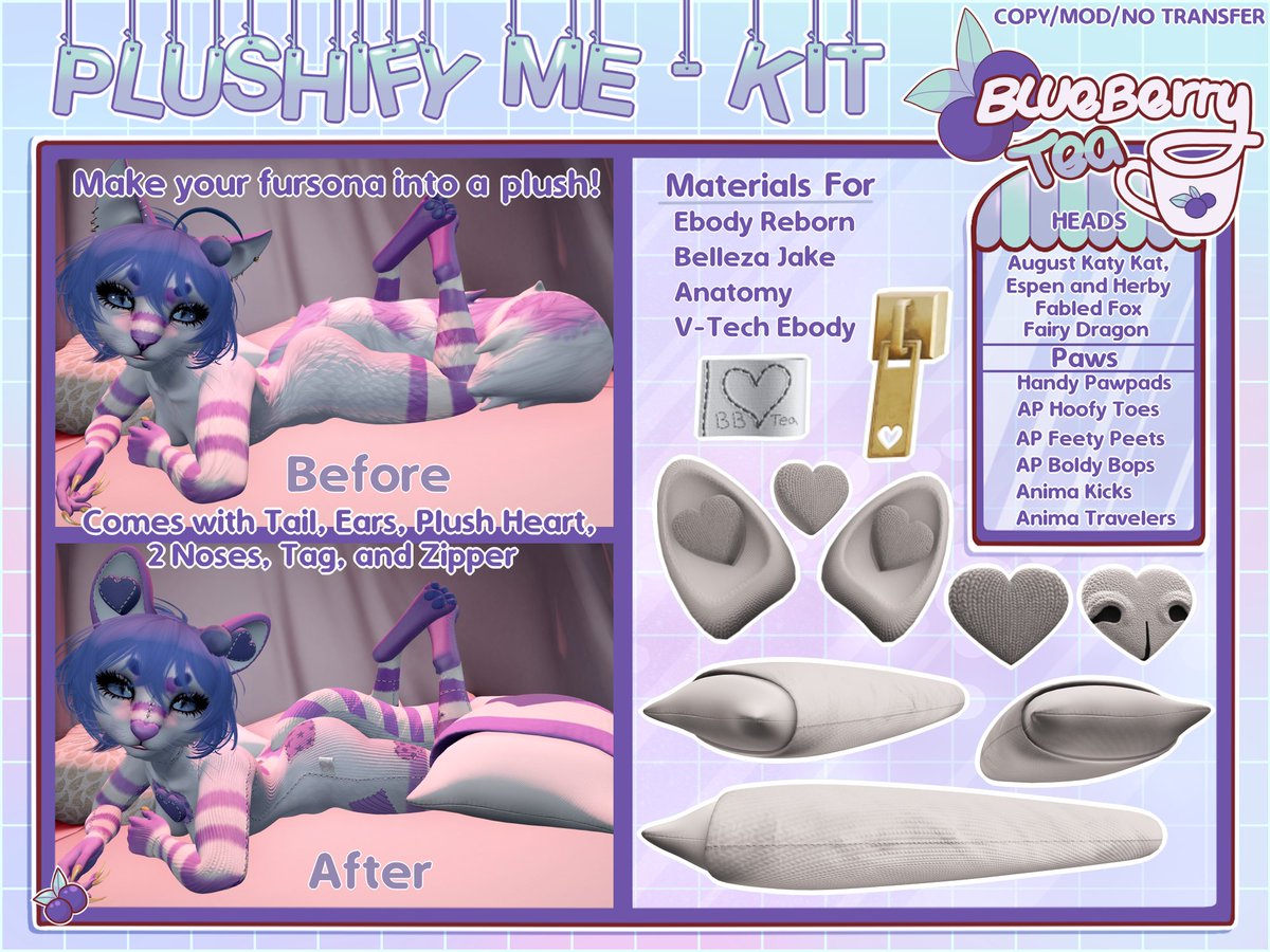 Blueberry Tea (@blueberry_teas) on Twitter photo Coming to the next round of <a href="/Abnormal_Event/">Abnormality: The Garden (NOW OPEN!)</a> in just a few days! A materials and tattoo layer kit to turn your mod into a plushie! Pillow tail has gestures to pillow fight with! #BBTea #secondLife #plushies Coming to the next round of <a href="/Abnormal_Event/">Abnormality: The Garden (NOW OPEN!)</a> in just a few days! A materials and tattoo layer kit to turn your mod into a plushie! Pillow tail has gestures to pillow fight with! #BBTea #secondLife #plushies