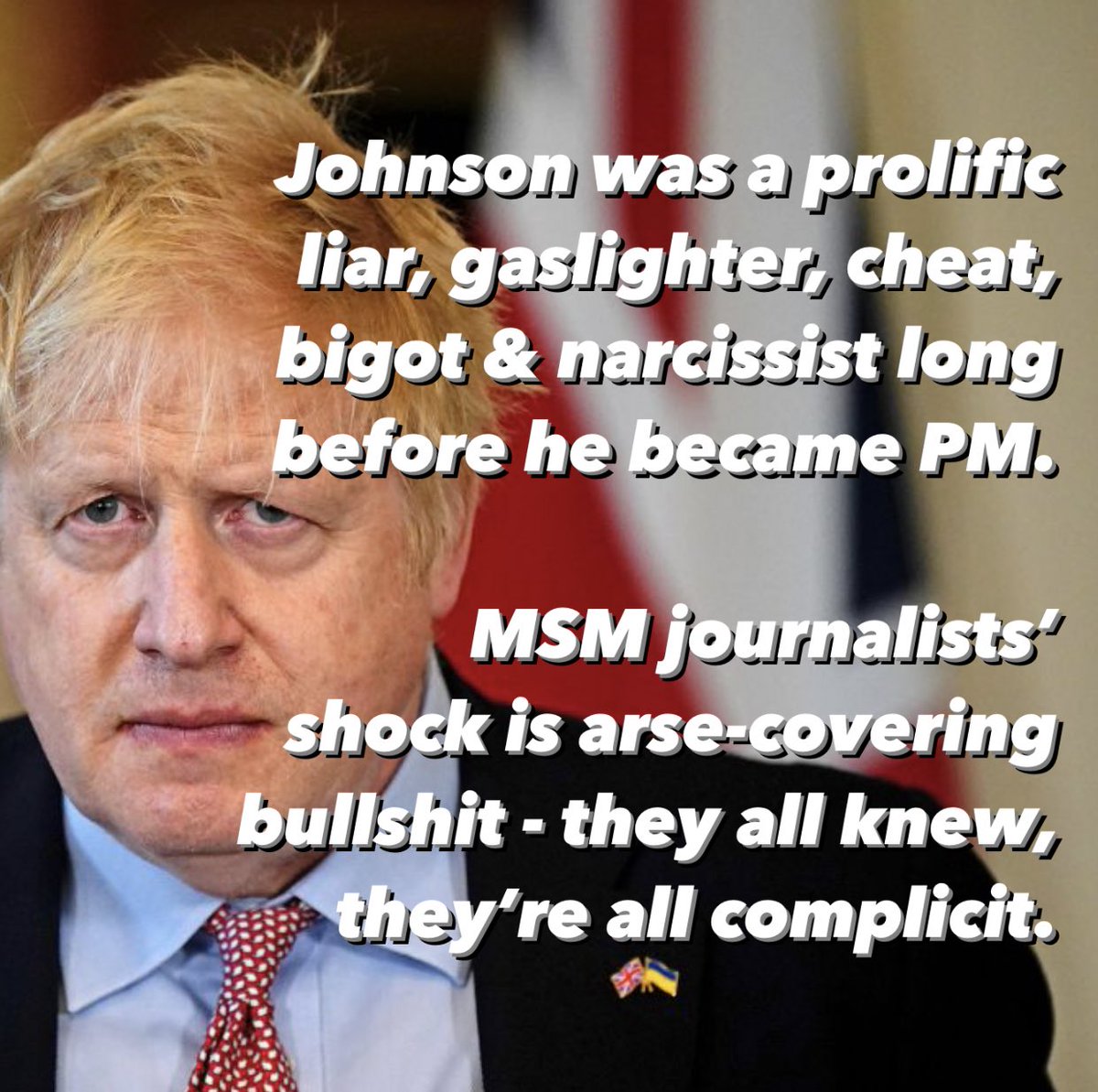 It would appear that the vast majority of U.K. mainstream journalists are incredibly poor judges of character & shockingly bad at their jobs - narcissist Johnson was a known, proven & prolific liar, gaslighter & dodgy-dealer long before he became PM. #CovidInquiry #ComplicitMedia