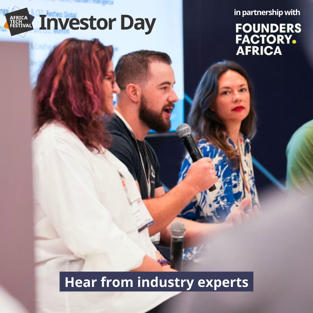 africatechfest's tweet photo. 📈 Calling all Investors! 🤝 Join us for Investor Day by @FoundersFFA & #AfricaTechFestival!
🌟 Connect with fellow #investors, dive into hot industry topics & gear up for the exciting conference days ahead! 📅
➡ Register now to secure your spot: https://t.co/TZj2i4pyw4 https://t.co/4D5MUV1Wwe