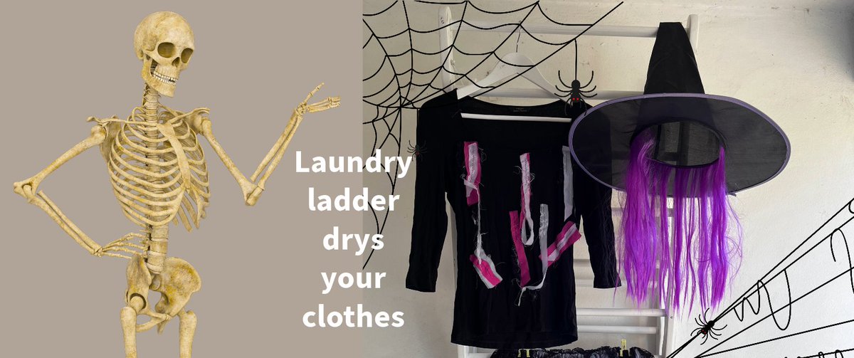 Every Witch needs a laundry ladder | Love Your Laundry.
#witchlaundry
#halloweenclothes
#halloweenuk
#ecolaundry
#laundryladder