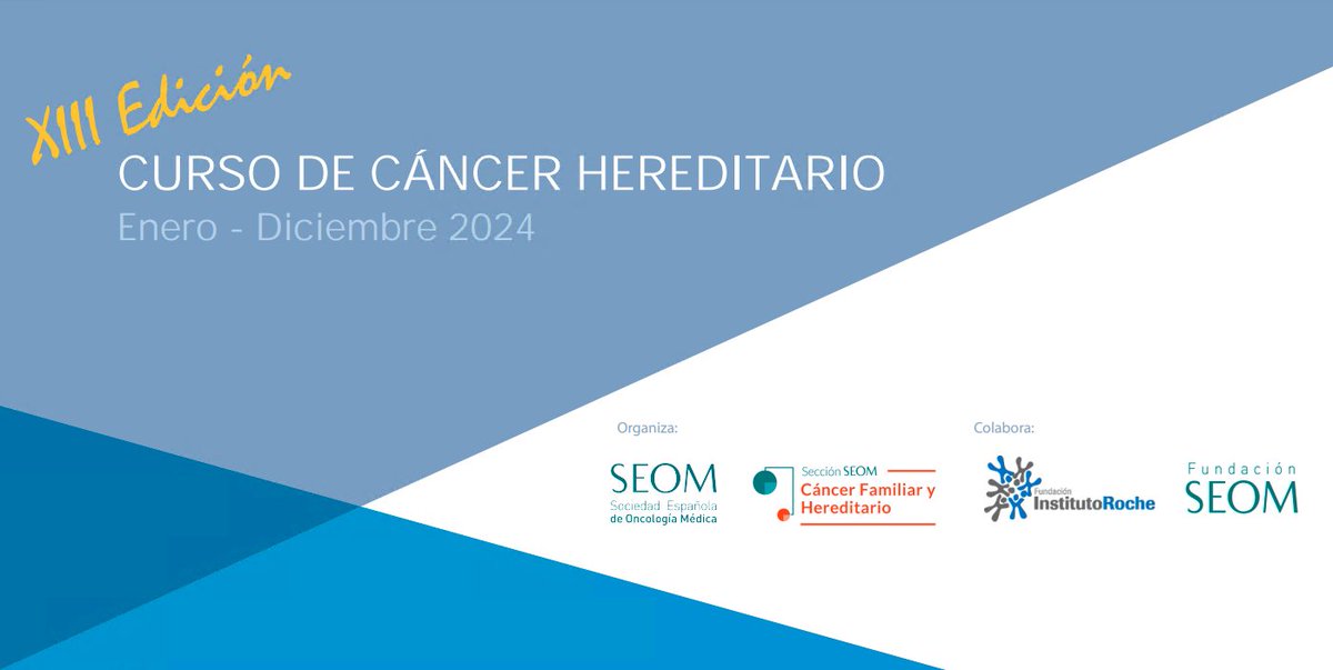 SEOM (@_seom) on Twitter photo Abiertas las inscripciones a la XIII Edición del Curso de Cáncer Hereditario.
▶️ Inscripciones hasta el 9 de noviembre.
▶️ Organiza Sección SEOM de Cáncer Familiar y Hereditario y Fundación <a href="/InstitutoRoche/">InstitutoRoche</a>.
▶️ Programa: acortar.link/p0DGtB
➕ Info: acortar.link/KWI9YI Abiertas las inscripciones a la XIII Edición del Curso de Cáncer Hereditario.
▶️ Inscripciones hasta el 9 de noviembre.
▶️ Organiza Sección SEOM de Cáncer Familiar y Hereditario y Fundación <a href="/InstitutoRoche/">InstitutoRoche</a>.
▶️ Programa: acortar.link/p0DGtB
➕ Info: acortar.link/KWI9YI