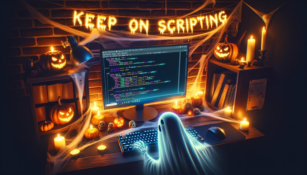 HeikoBrenn's tweet image. 🎃 Happy Halloween and #KeepOnScripting.
🎃 Remember, PowerShell is not spooky.
#Halloween2023 #HappyHalloween2023 #HappyHalloween #PowerShell #DALLE3
