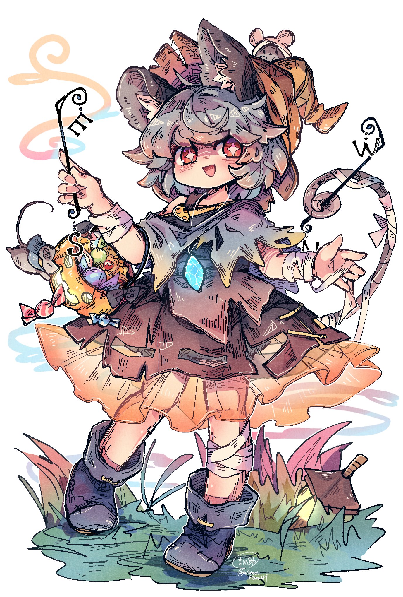 東方project イラスト 色紙 ナズーリン 偽ナズ等 4枚セット