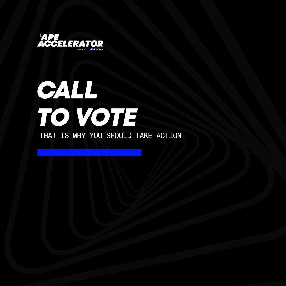 ApeAccelerator's tweet photo. ๐ณ๏ธ Call to vote!
Your voice matters in the #ApeAccelerator journey. ๐ฆ
We want to make our Accelerator more inclusive by removing the project $APE submission fee๐ฅ
๐ซก Take action NOW and have your say to shape the platform
๐ Simple decision-making: Just choose 'for' or 'against'.
๐ Extended voting period: 7 days to ensure inclusivity.
โ๏ธ Ensured fairness: Each wallet holds one vote.
Cast your vote now at https://t.co/f5JiyMfDGt