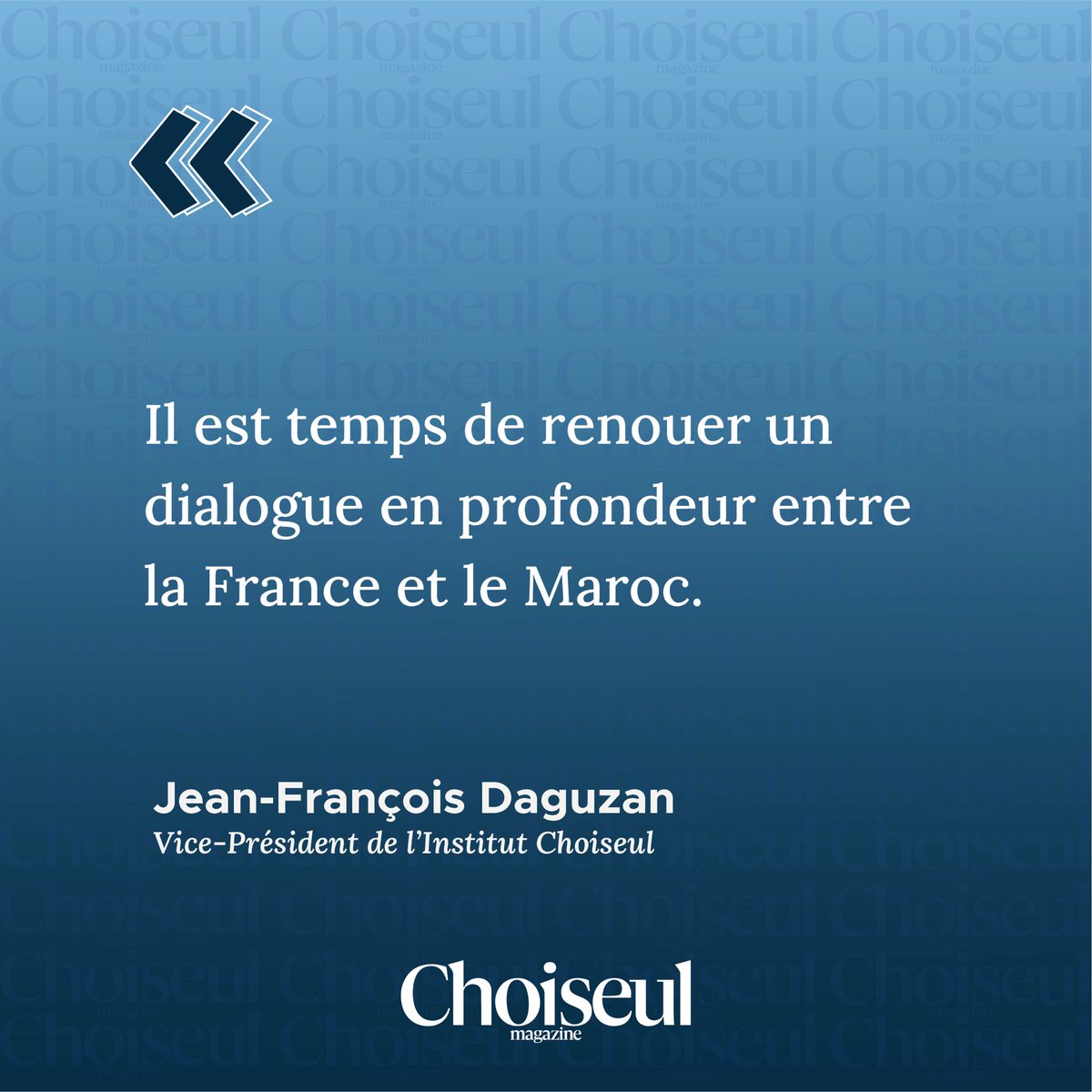 🇫🇷🇲🇦 La France ne fait désormais plus figure que de partenaire secondaire du #Maroc. Pour Jean-François Daguzan, Vice-Président de l’@instchoiseul, il est urgent de remettre notre relation avec le Maroc sur les rails, et les raisons ne manquent pas. (1/2)