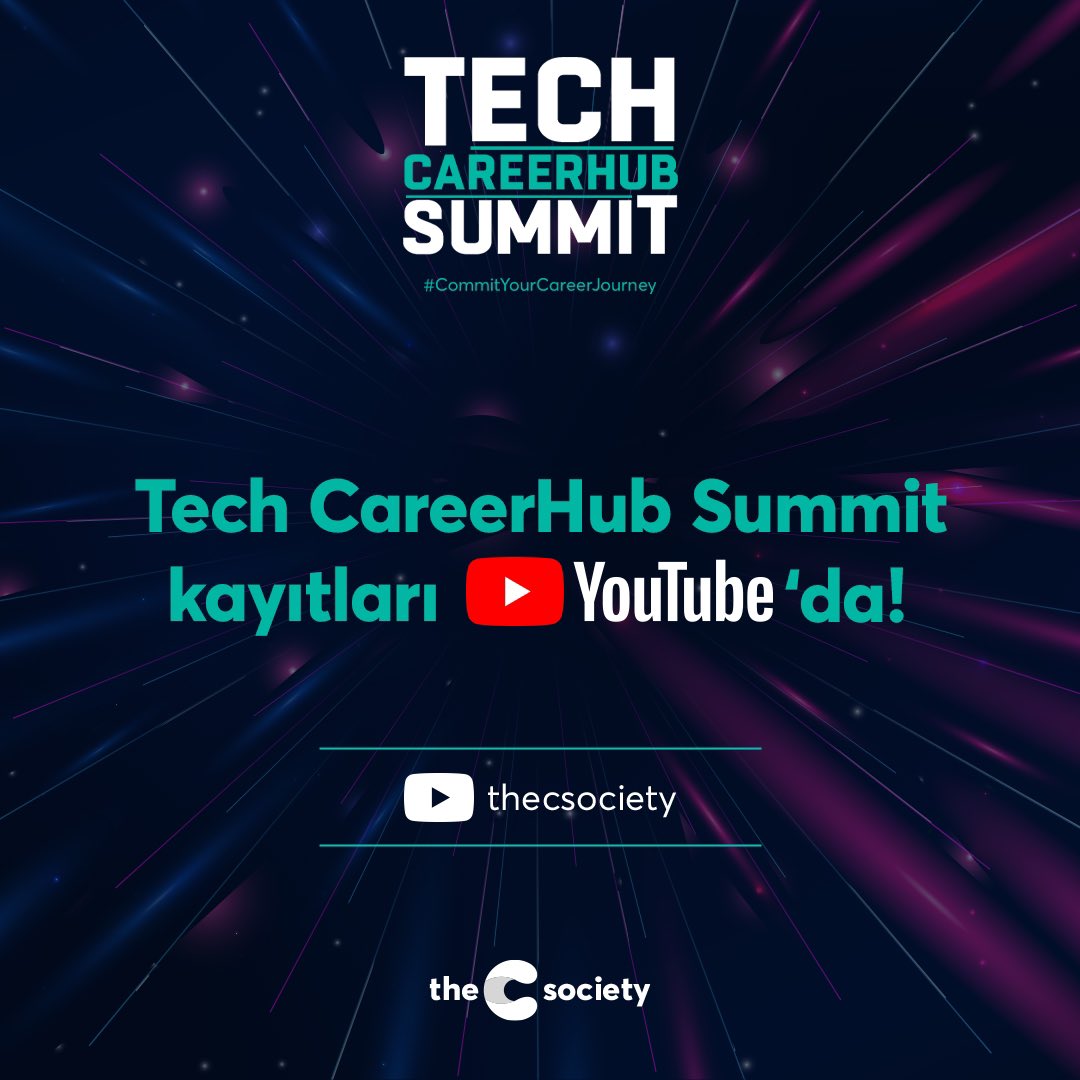 Teknoloji sektöründen önde gelen şirketlerin temsilcileriyle buluştuğumuz, yaptıkları çalışmaları ve kariyer fırsatlarını paylaştıkları Tech CareerHub Summit kayıtları YouTube’da! Göz atmaya ne dersin? 🧐
👉🏼Kayıtları izlemek için: go.thecsociety.co/TechCareer

#CommitYourCareerJourney