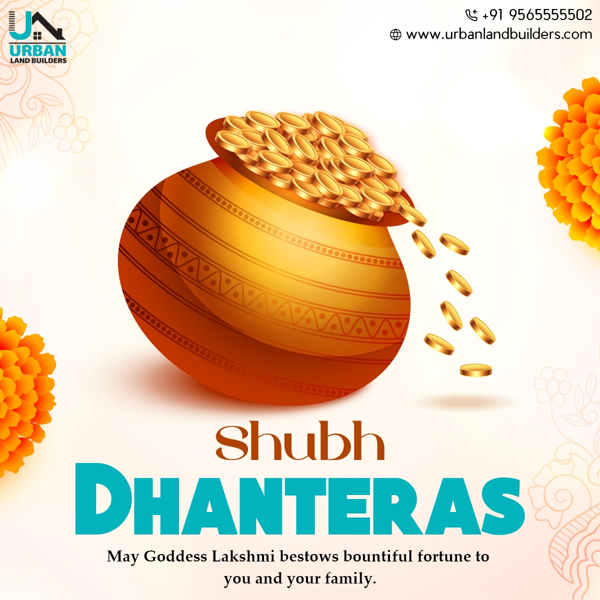 May this festival of Dhanteras bring happiness, wealth, and prosperity to you and your family. Happy Dhanteras!

#dhanteras #dhanteras2023 #dhanteraswishes #DhanterasSpecial #urbanlandbuilders #realestate