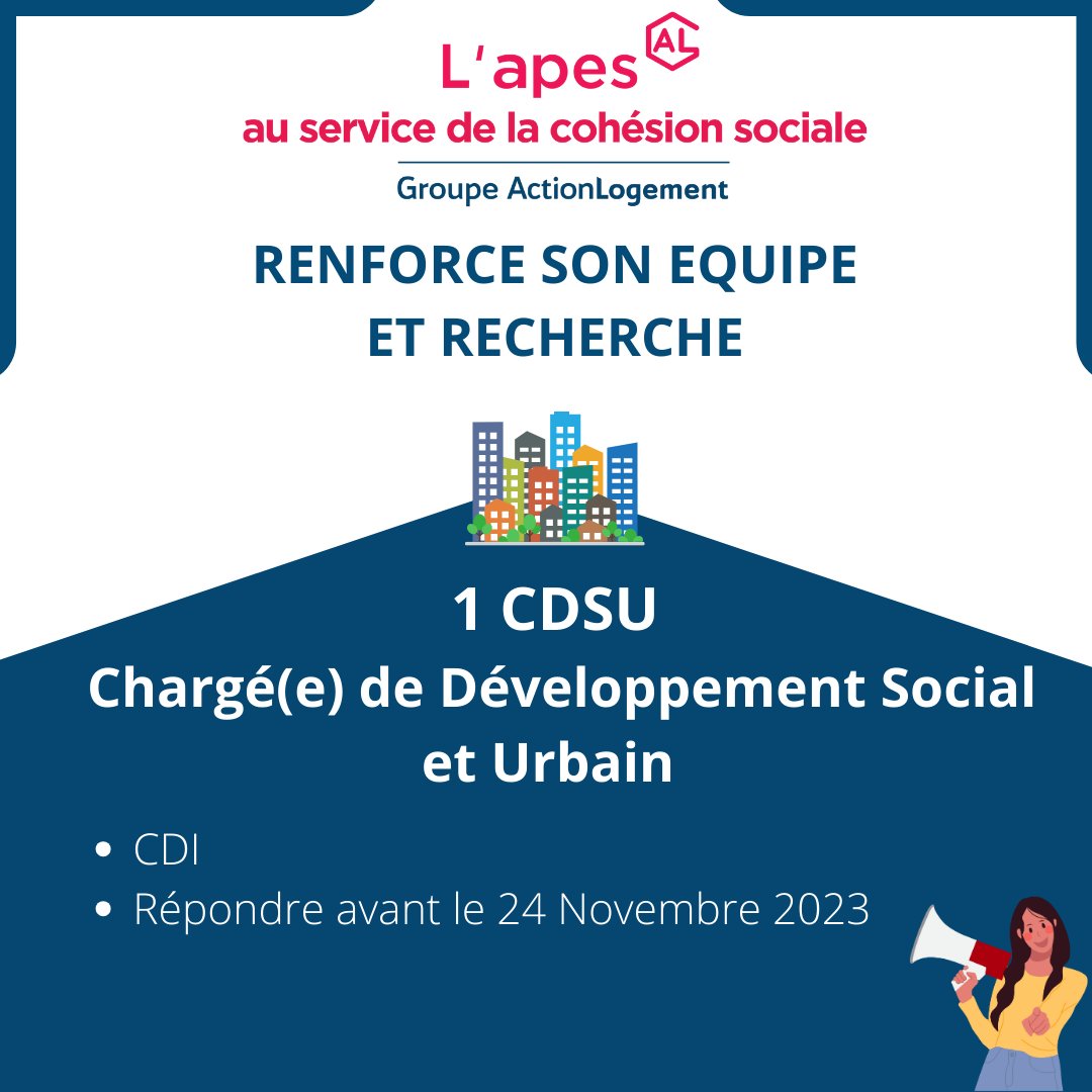💪L'apes renforce son équipe !
Infos et dépôt de votre CV et lettre motivation avant le 24 novembre 2023 👉 apes-dsu.fr/recrutement-cd…