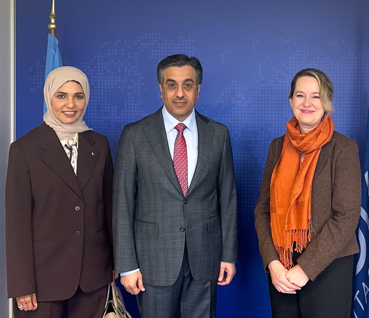 HE Dr. Ali bin Samikh Al Marri, Minister of Labour, met with HE Mrs. Amy Pope, Director General of the International Organization for Migration,