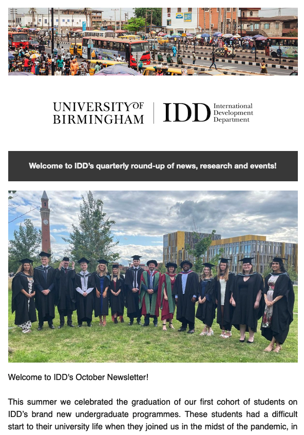 📢The IDD quarterly newsletter has landed!🥳 

Read about our latest publications, research, events and more: mailchi.mp/f2f165ec656f/n…

&amp; sign-up for future editions: eepurl.com/hMtLJj😃

<a href="/govsoc_bham/">Government Bham</a> <a href="/CoSS_Birmingham/">College of Social Sciences</a> <a href="/SOCACE_Research/">Serious Organised Crime & Anti-Corruption Evidence</a> <a href="/CEDAR_Bham/">CEDAR</a> <a href="/DLProg/">DLP</a> #developmentstudies