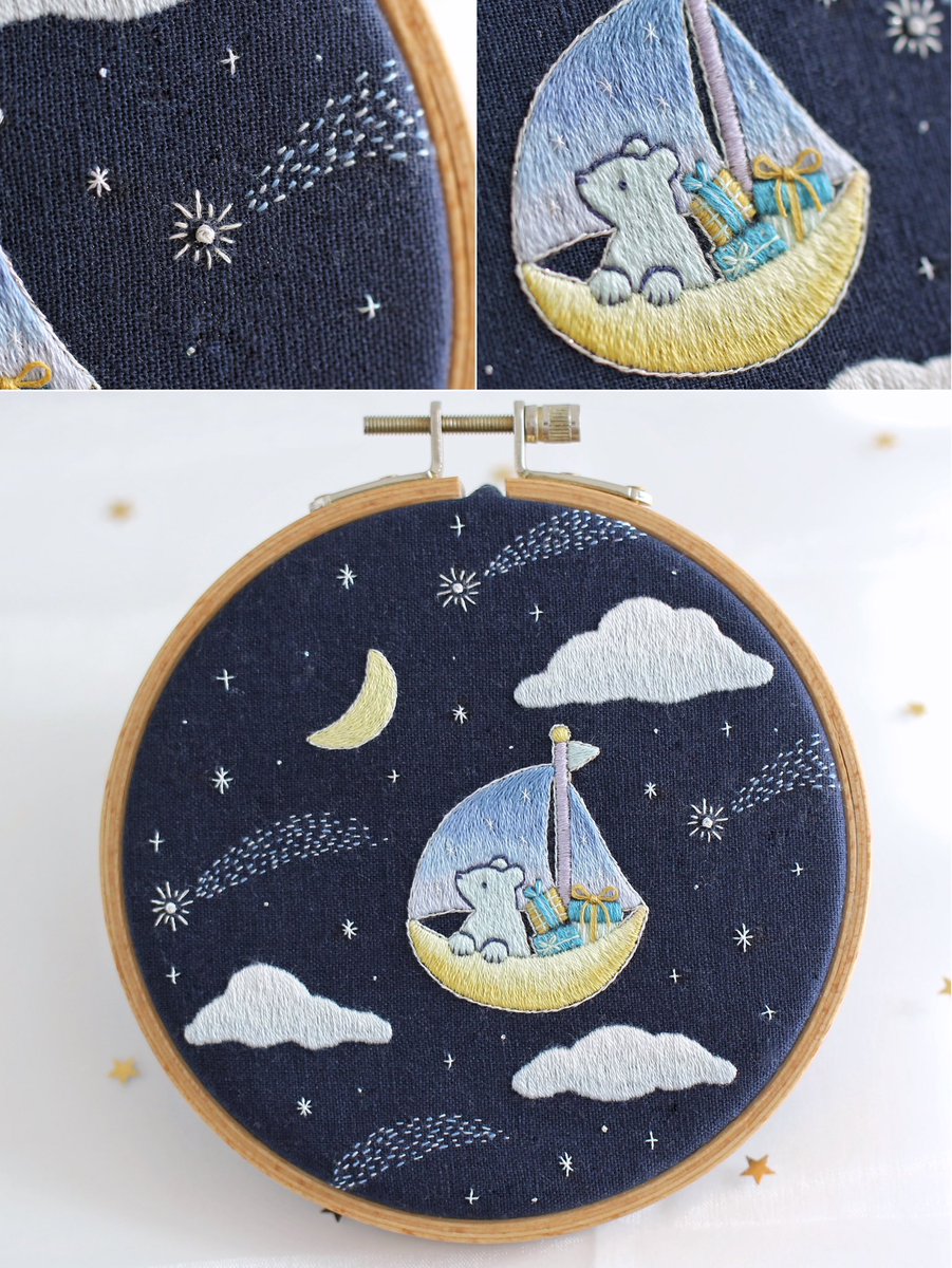 🌌夜に浮かぶ🌙

2年前にブローチとして初めて制作し、
今年の1月に壁飾りとして生まれ変わり、
さらに今回リメイクを加えて、
新しい「夜に浮かぶ」が完成しました。

久しぶりの星空刺繍楽しかったです〜💫

#刺繍 #ハンドメイド