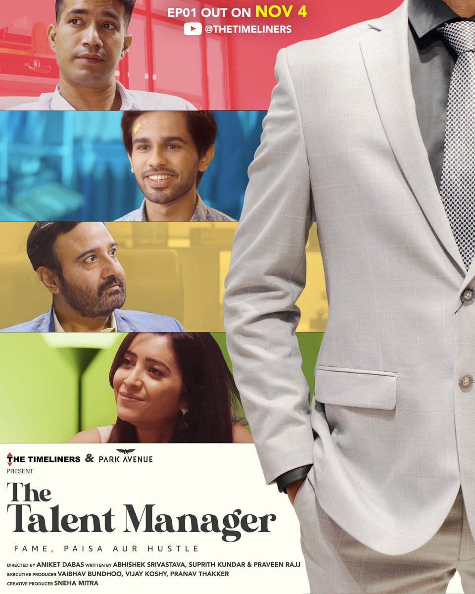 vikrantkoul's tweet photo. Entertainment, trends aur crisis, sab ko disrupt karne aa rahe hain @the_timeliners &amp; @parkavenueindia present The Talent Manager - Fame, Paisa aur Hustle! 💥🎬
Stay tuned, trailer out on 2nd November on The Timeliners 🔥 https://t.co/hE6uIrjnxB