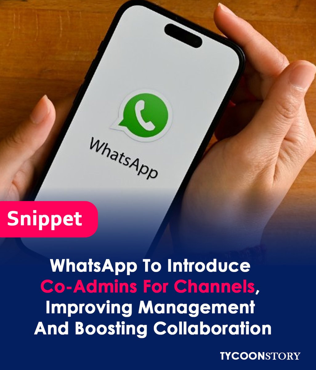 Whatsapp Is Launching A Feature That Will Let Channel Owners Designate Multiple Administrators.
#WhatsAppChannels #MultipleAdmins #WhatsAppUpdates #WhatsAppNews #SocialMedia #TechNews #DigitalMarketing #Moderation #CommunityManagement #Collaboration #Efficiency #Growth @WhatsApp