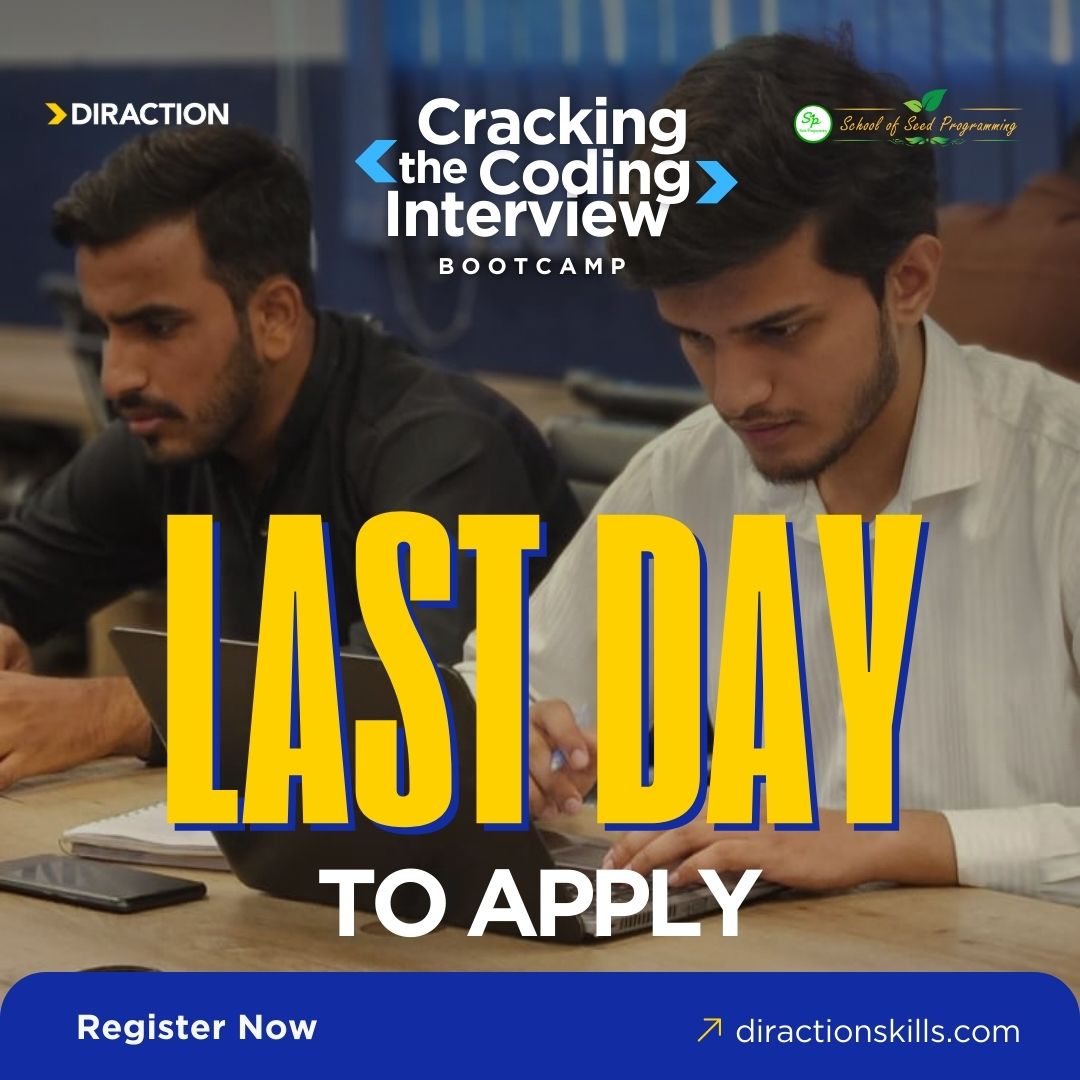 DirActionSkills's tweet photo. LAST DAY to register yourself for Batch 2 of Cracking The Coding Interview Bootcamp!

Click here to apply: https://t.co/BPrH0DdnmC

Call 0333-1128733 for more information. https://t.co/ak3aKYNCEG