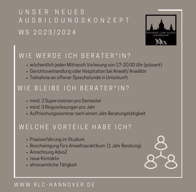 rlchannover's tweet photo. Heute ist der letzte Tag für die Bewerbung als Berater*in bei der RLC Hannover!
Alle Infos und Termine: https://t.co/J4IVG5e16i
Bewerbung: https://t.co/HerpHQNVJ5 https://t.co/N5TAFC9uu2