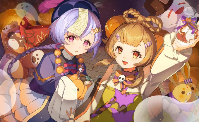 Happy Halloween  #TeyvatCostumeParty #Qiqi #Yaoyao #GenshinImpact