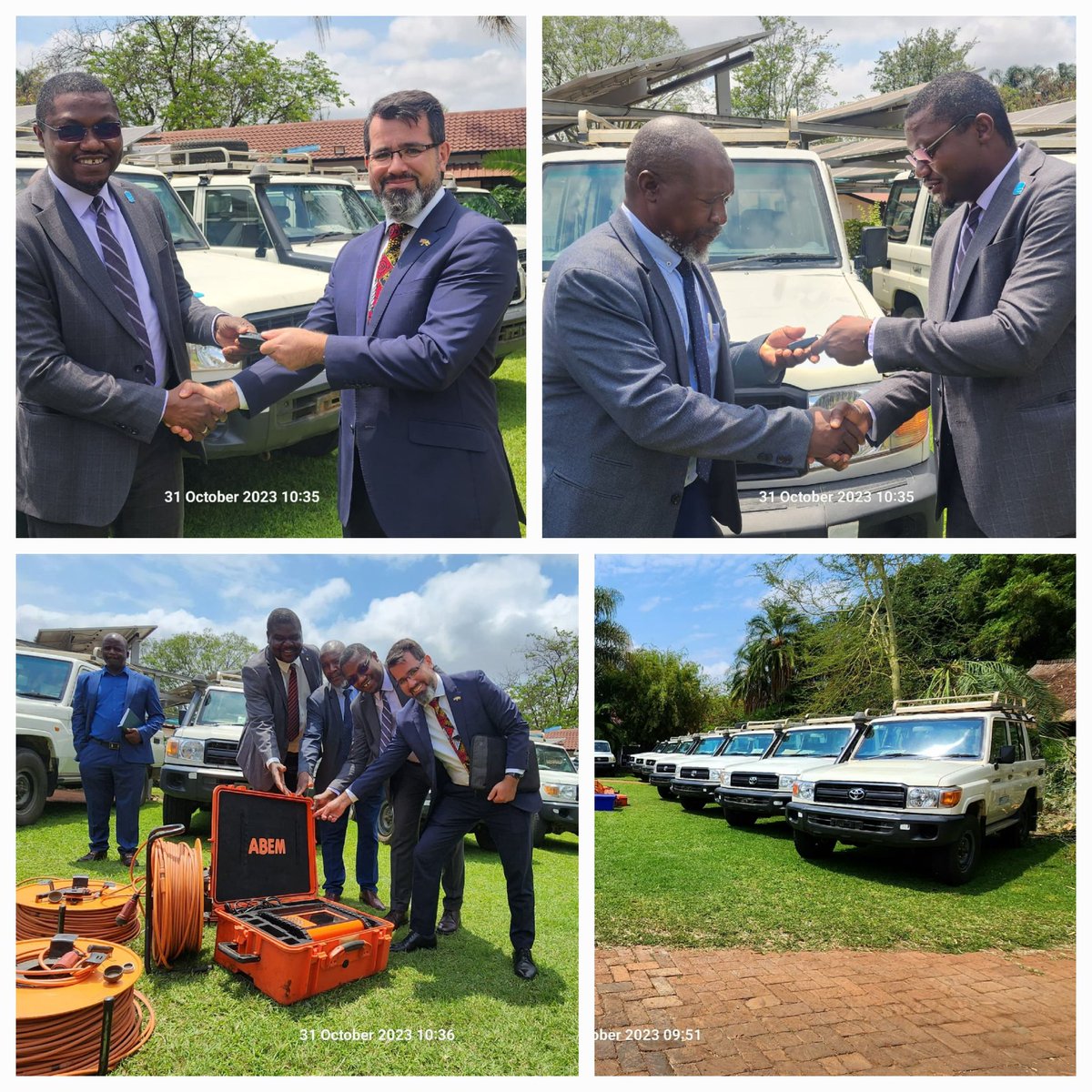 The Rural #WASH Programme funded by @UKinZimbabwe, provided 4.48 million ppl access to drinking water & made 3,324 villages #OpenDefecationFree. Today, @UNICEFZIMBABWE handed-over 15 additiinal vehicles & 2 Teratometers to support the sector. @MoLAFWRD_Zim @ministry_local #RIDA.