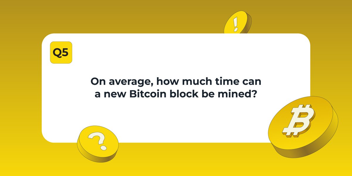 WazirXIndia's tweet photo. #BitcoinWhitePaperDay Quiz 📝 

Last Q for the day:

On average, how much time can a new #Bitcoin block be mined? ⌛

Repost this post, reply with your answer &amp; tag 3 friends 👇 https://t.co/iWwly5Lrng