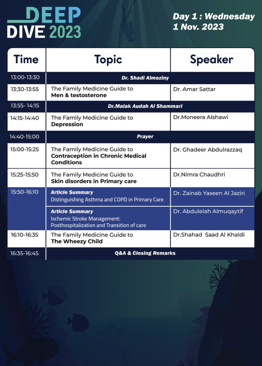 🖇 Ready for the DeepDive 2023 🤩🤩💙:

We are happy to announce:
🌊 𝐃𝐞𝐞𝐩 𝐃𝐢𝐯𝐞 𝟐𝟎𝟐𝟑 𝐀𝐠𝐞𝐧𝐝𝐚🎉🎉

⚪️#DeepDiveConference 
🗓️1-4th of November 2023
📍Sofitel Al-Khobar

⚪️Registration👇🏻
🔵Deepdive-ksa.com
⚪️ #SKY_IS_HOME 

𝐃𝐚𝐲 1️⃣