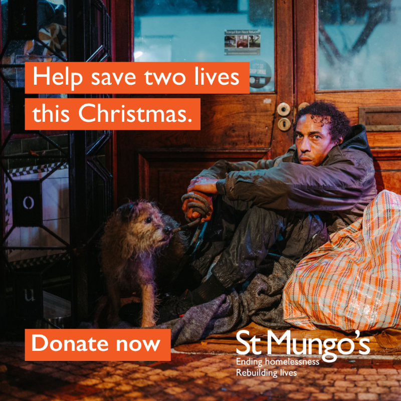 StMungos's tweet photo. St Mungo's outreach teams are out tonight and every night, helping people off the streets and into safety. Donate today and help make tonight someone's last night on the streets.