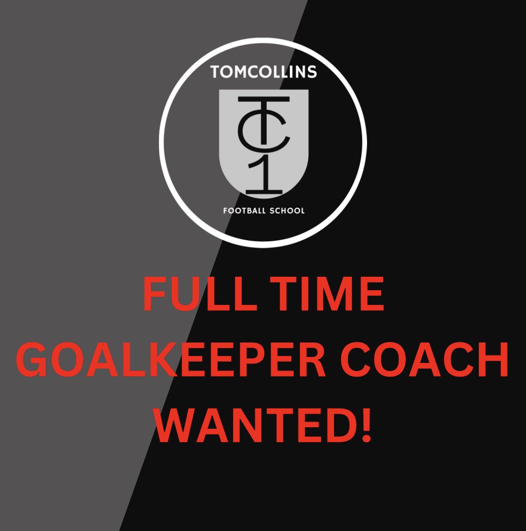 TC1coaching's tweet photo. FULL TIKE GOALKEEPER COACH WANTED!!

With coach Tom leaving in January we are looking to hire a full time gk coach to start on the 2nd of Jan. We will be getting you in for shadow training for the middle of December which will be paid. https://t.co/gliE7DC5r2
