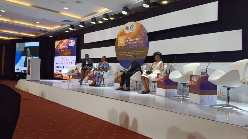 At the 12th Mineral Wealth Conference, our ED @WinNgabiirwe, who was one of the speakers at the event, presented about the role of women in extractives and how women can position themselves to benefit from the extractive sector. #ExtractivesUg