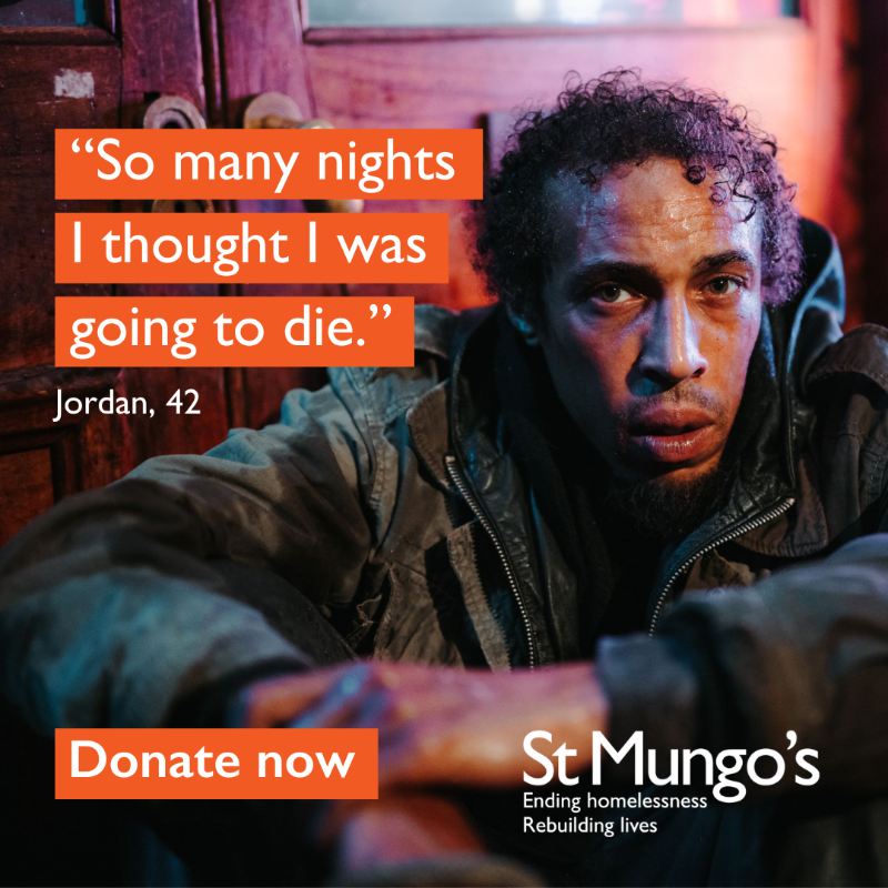 StMungos's tweet photo. Sleeping rough can kill. The cost of living is forcing more people into homelessness. Donate today to help bring people off the streets and into safety. You can make tonight someone's last night on the streets.