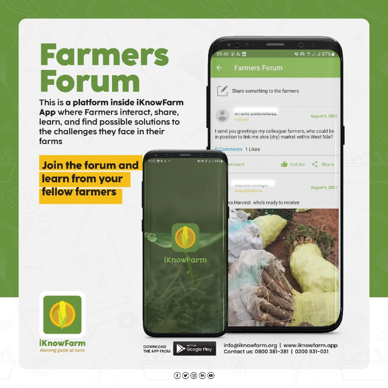 iKnowFarm's tweet photo. Interact, share, learn, and find solutions to your farming challenges from fellow farmers. Download the iKnowFarm app today and join the Farmers Forum community! 
@Chris256UG