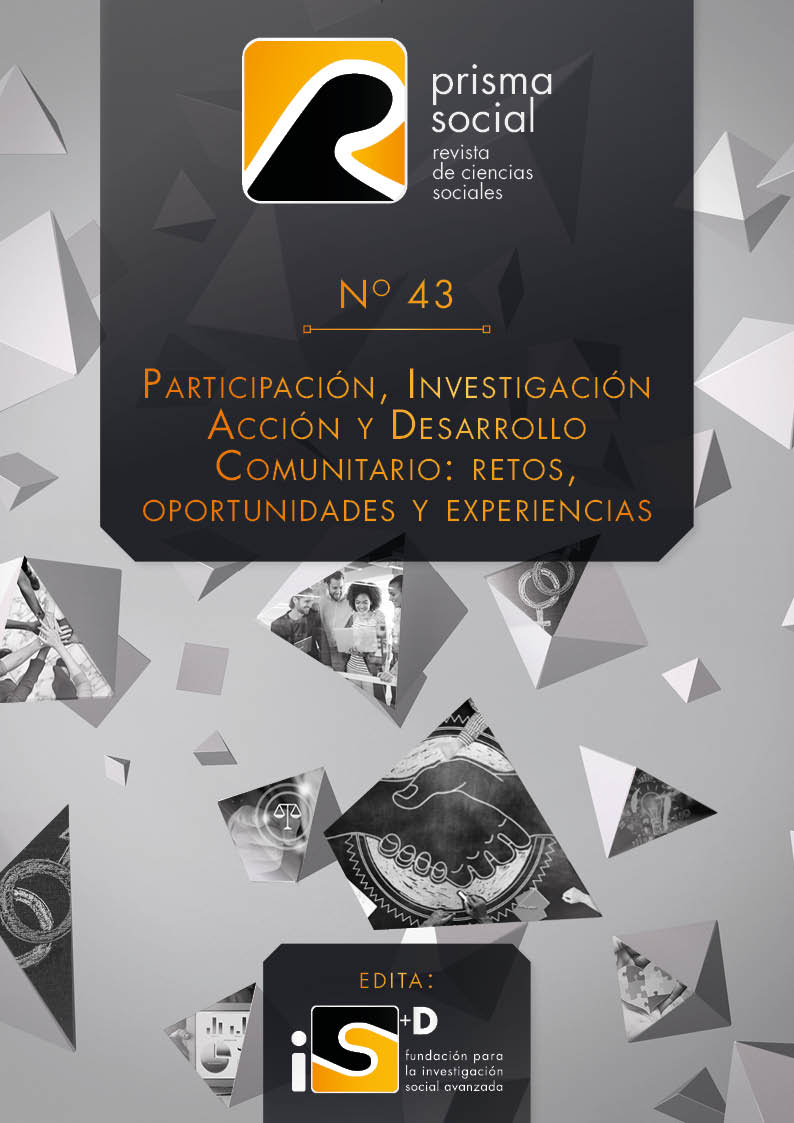 Monográfico Participación, Investigación Acción y Desarrollo Comunitario en <a href="/PrismaSocialRev/">Revista Prisma Social</a> coordinado por <a href="/IgorAhedo/">Igor Ahedo</a> A. Ormazabal T. R. Villasante y D. Greenwood: Grupos motores, arte, cuidados, población gitana, bancos del tiempo, servicios sociales
revistaprismasocial.es/issue/view/258