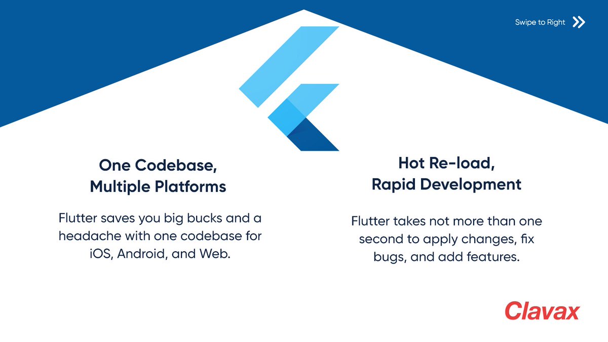 Clavax's tweet image. Flutter your way to a bright future!

Flutter is here to revolutionize app development with unthinkable performance and ease.

Visit: clavax.com/flutter-app-de…

#BusinessGrowth #BusinessContinuity #BusinessSolutions #businesses #businessowner  #BusinessStrategy #AppsForLife