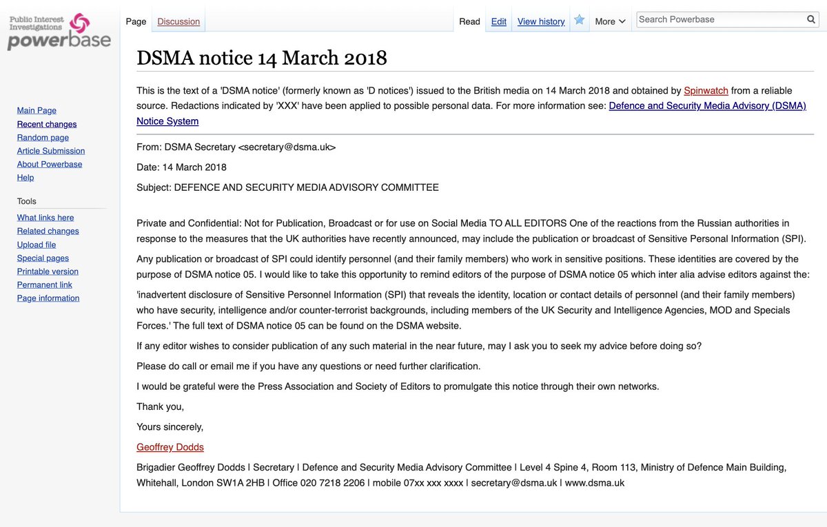 Tracking_Power's tweet image. Here are the Skripal D-Notices (available on #Powerbase) and also a link to a briefing note I co-authored on the risible propaganda campaign waged by the British state to convince us that the was the Russians who were behind the alleged poisoning.

syriapropagandamedia.org/working-papers…

Let&apos;s…
