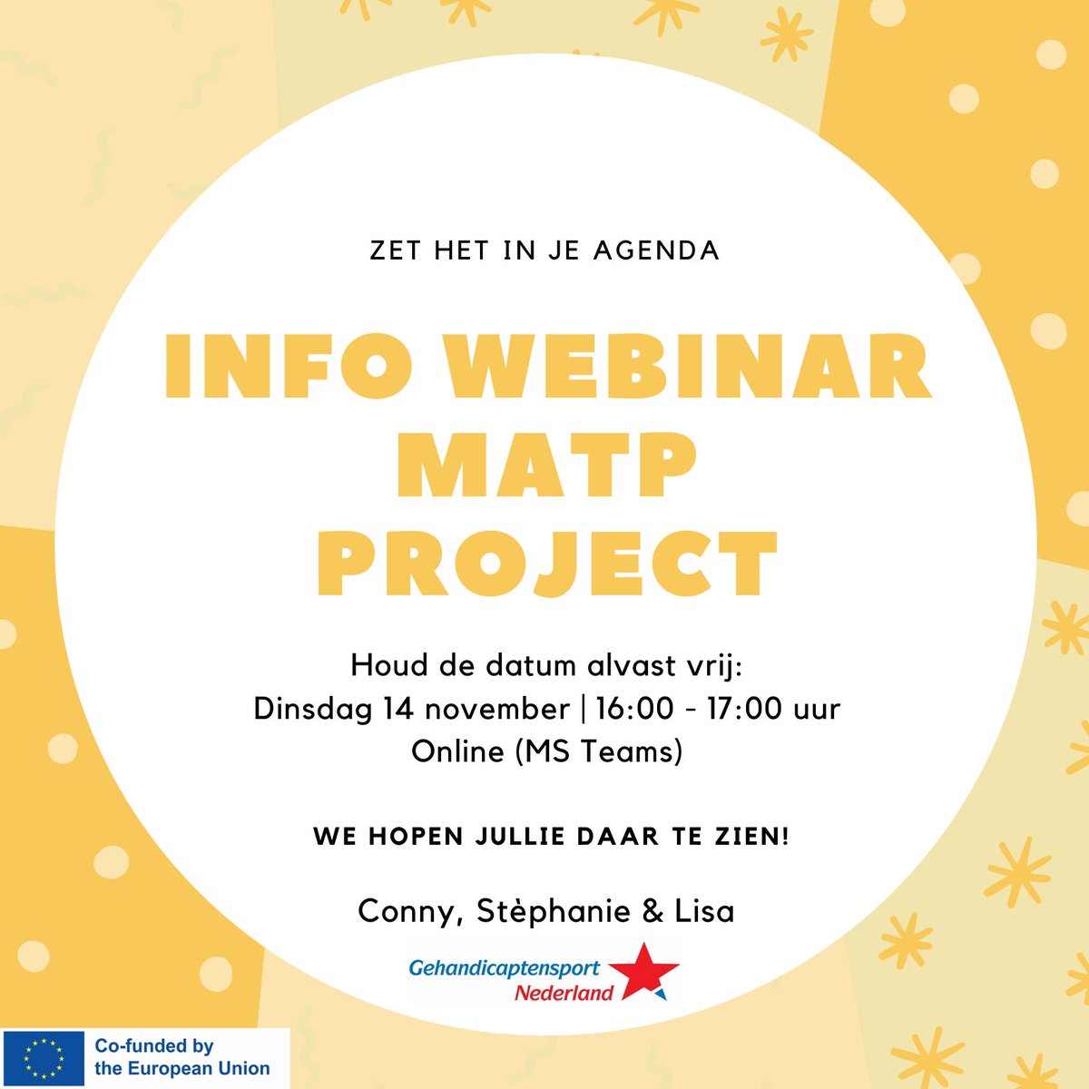 Informatief webinar over het MATP project op dinsdag 14 november over o.a.:
- De ontwikkeling van de MATP Coach cursus
- De voorbereiding van de pilotfase hiervan in 2024
- De stakeholdersanalyse uitgevoerd door de AW EMB

Meer informatie en aanmelden: gehandicaptensport.nl/actueel/nieuws…