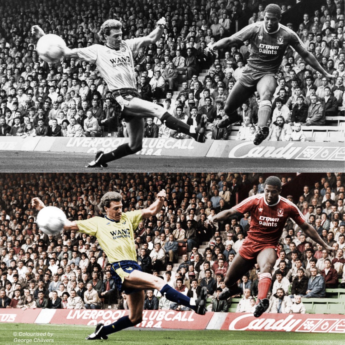 Anfield. 12 September 1987. John Barnes in full flight on his home debut v Oxford United, a game in which he scored his first competitive #LFC goal. As #BlackHistoryMonth2023 draws to a close let’s remember just how special a player he was and the massive impact he made back then