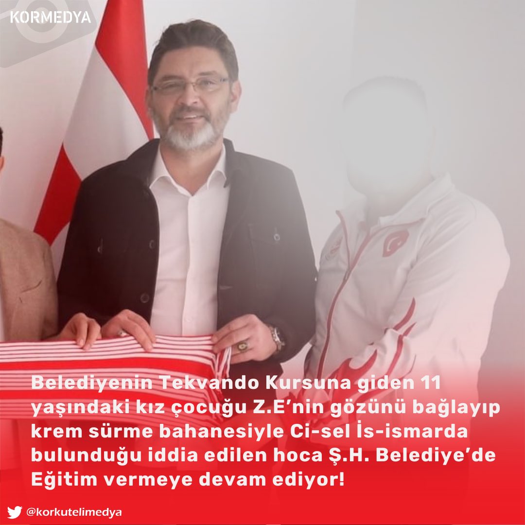 Belediyenin Tekvando Kursuna giden 11 yaşındaki kız çocuğu Z.E’nin gözünü bağlayıp krem sürme bahanesiyle Ci-sel İs-ismarda bulunduğu iddia edilen hoca Ş.H. Belediye’de Eğitim vermeye devam ediyor!