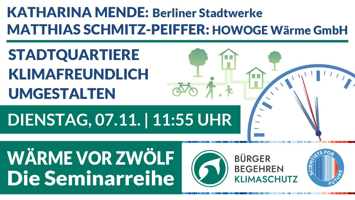 Wie wird der #Alexanderplatz zu einem klimafreundlichen Stadtquartier❓ Alle zwei Wochen geht's in unserer Seminarreihe #Wärmevor12 um spannende Fragen (und Antworten!) der Wärmewende. Am 7.11. dabei: @StadtwerkBerlin & die HOWOGE Wärme GmbH. Anmeldung: buerger-begehren-klimaschutz.de/waerme-vor-zwo…