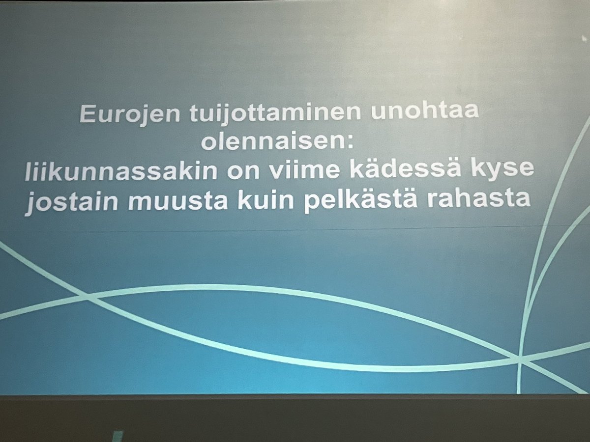 Euroista puhuttava, kun päätetään liikunta-asioista yhteisötasolla. Yksilötasolla eurot tärkeitä, mutta lopulta kyse muusta - leikistä, hyvästä olosta, elosta, ilosta ja mielestä. €:lle paljon katetta. 
#liikuntafoorumi #liikkuvakuopio #hyvänelämänpääkaupunki <a href="/Kuopionkaupunki/">Kuopion kaupunki</a>