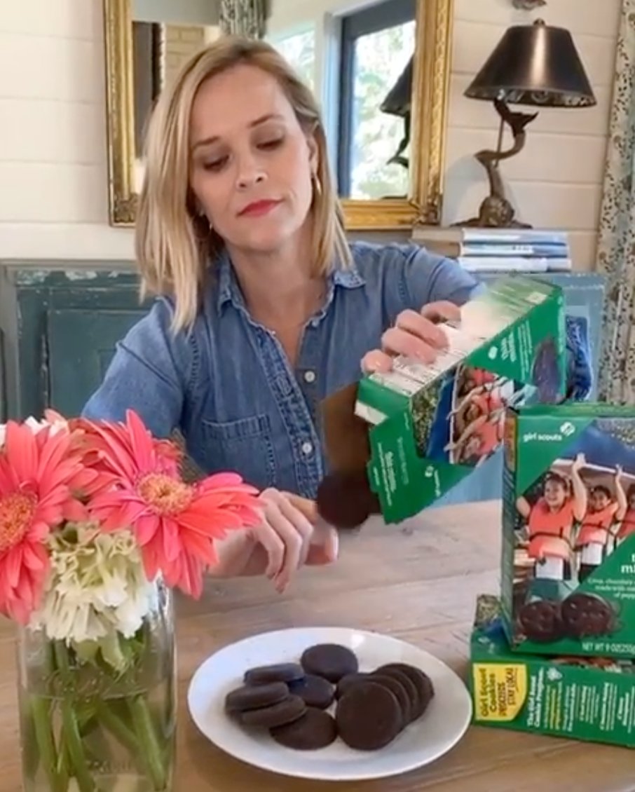 ReeseCorps's tweet photo. Today's Piece of Reese...Guess who sold the most cookies in troop 1077? Reese, of course! She still loves the cookies! #GirlScouts #BePrepared #TheReeseCorps https://t.co/r32MzMCJwi