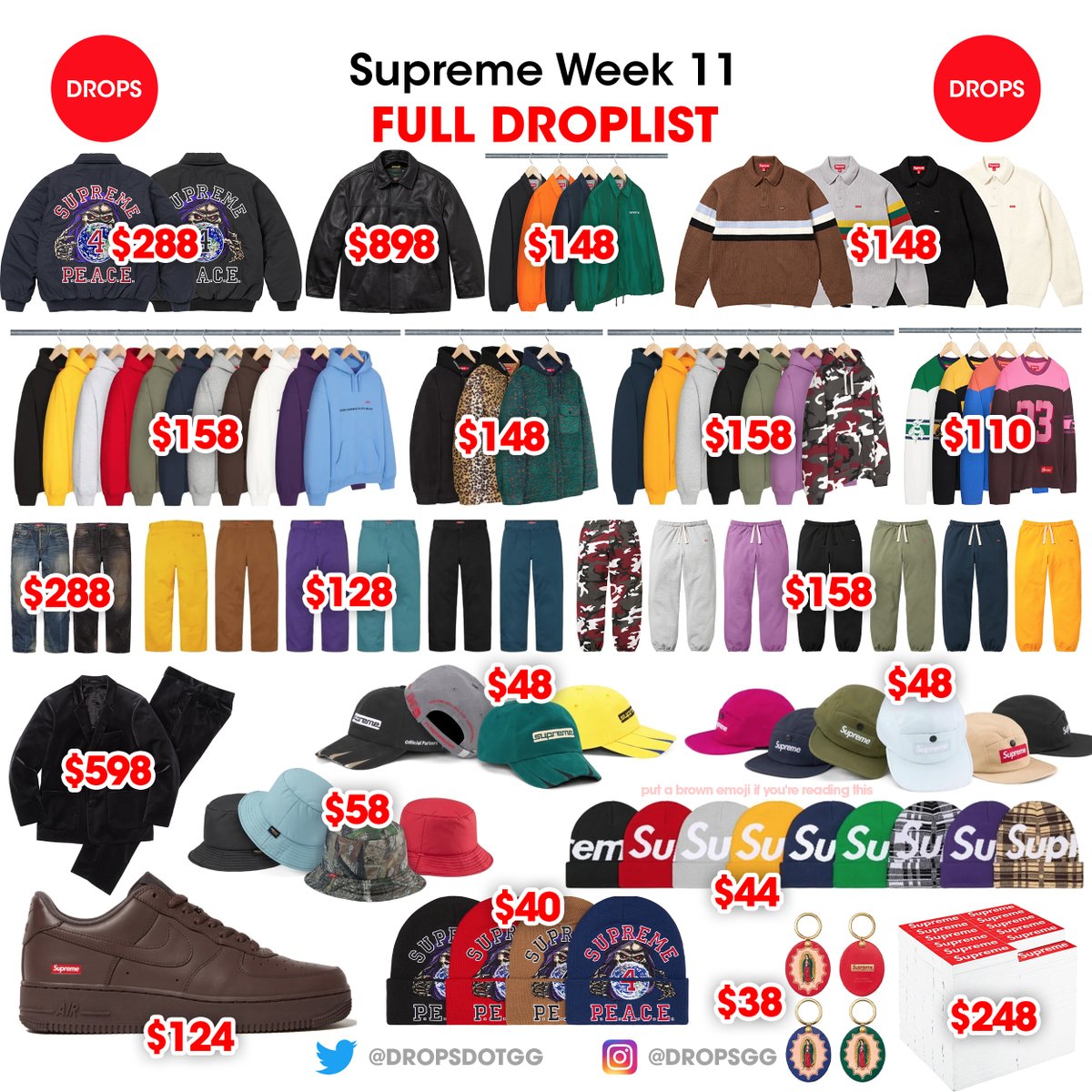 Items left to drop during fall-winter 2023 season - Supreme