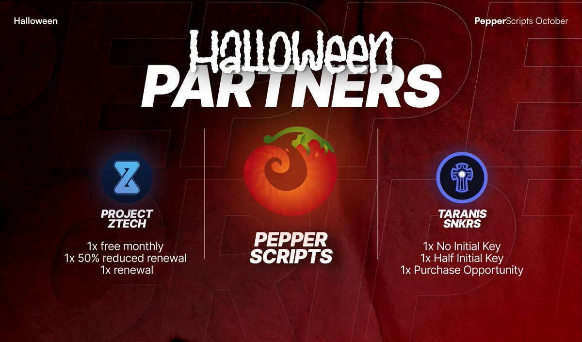 PepperScripts's tweet image. 🎃Today is the big day, these are our partners who will participate in the event with us today.  

6.30 PM , set ⏰.

⚠️The last opportunity to enter via this link discord.gg/HGPCNkkg  
A random RTW will receive early access to tonight&apos;s drops🩷

@projectZtech @Taranis_SNKRS