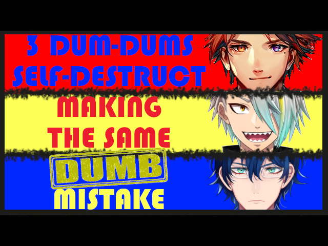 ogbear_wut's tweet image. Leos, Roberu, and Makea self-destruct making the same silly mistake!

I hope you enjoy this clip from the hilarious Battle Royale collab among VTubers of all kinds and from all sorts of places!
youtu.be/x1cuXDuSZM0

#holostars    
#NIJISANJI 
#vtuberensubs