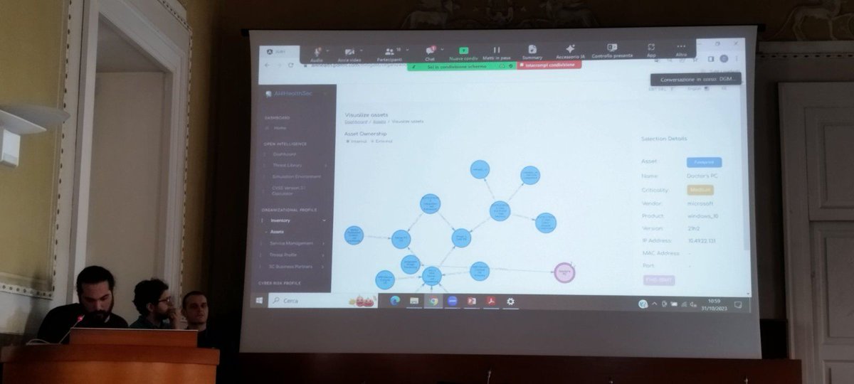 aifourhealthsec's tweet photo. The live demonstration of the Ai4HealthSec solution has started!
thank you Ioannis Basdekis, Stylianos (Stelios) Karagiannis, Andreas Alexopoulos, Christos Mitatakis and Efthymios Chondrogiannis for guiding us through the dashboards of the Ai4HealthSec solution. https://t.co/txmSejgxY2