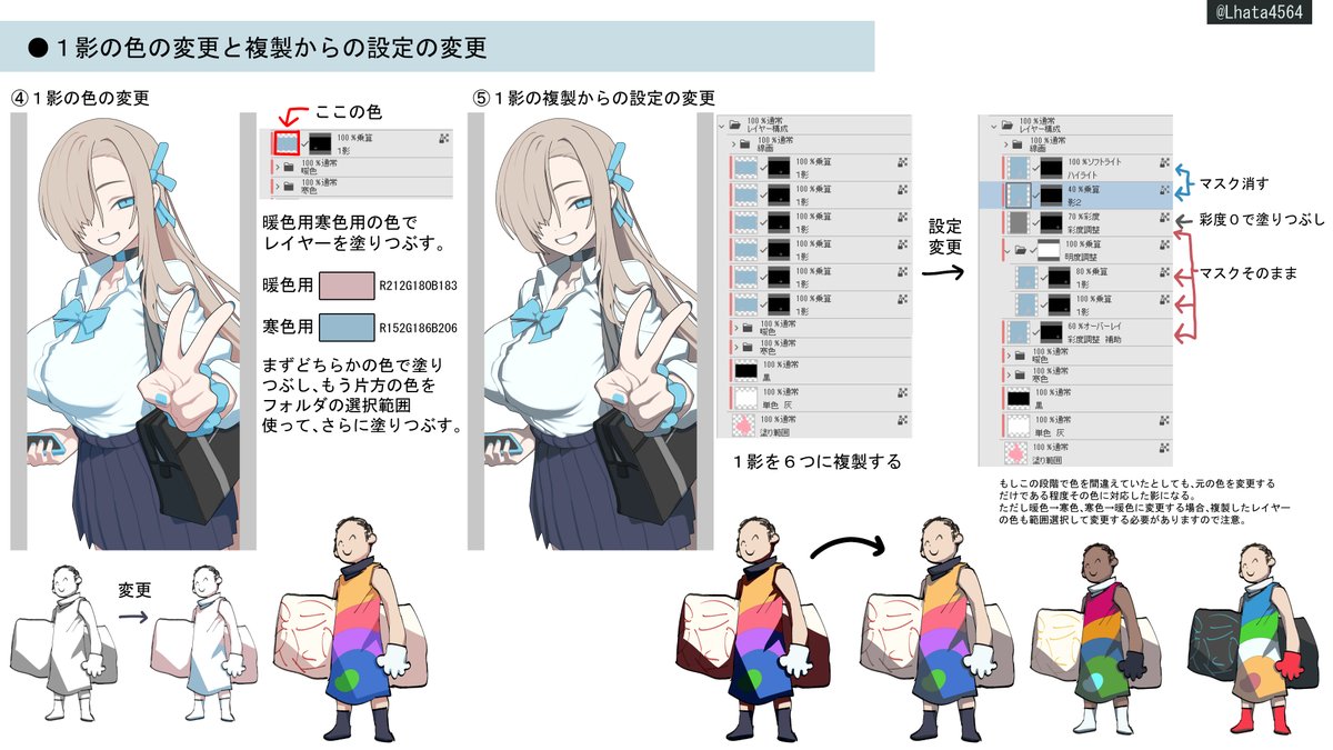 最近の簡単な塗り方解説です。条件を絞り、作業工程をシンプルにすることで、幅広い色に対応できるようにし、合わなかった色は個別に対処する。それが私の塗り方考え方です。