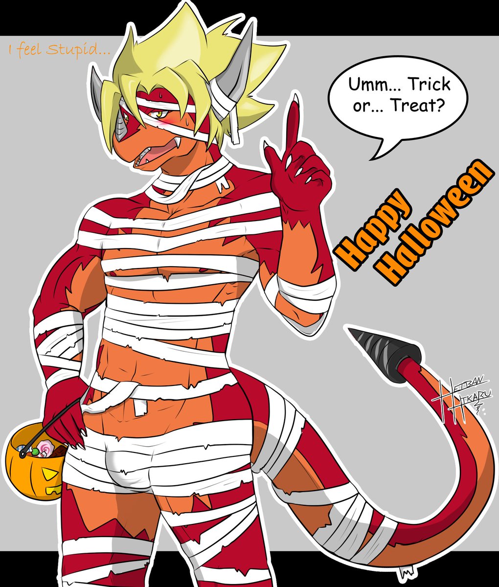 DrumBunkerFang's tweet image. "Uh... Happy Halloween. I was told there'd be pudding instead of candy."

🎨: Heiban Hikaru