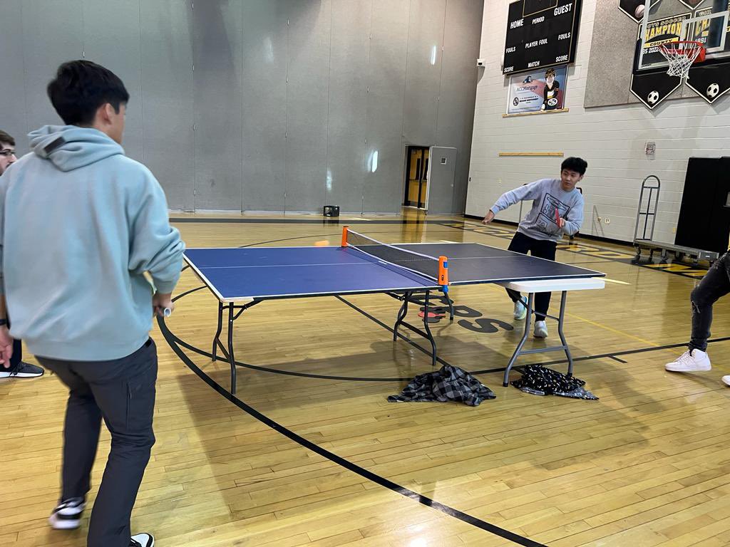 Day 2 of Mental Health Awareness — Ping Pong Tournament — congrats to our Singles champion, Mr. Del Favero! @RMHS_principal @MsWheeler_RMHS