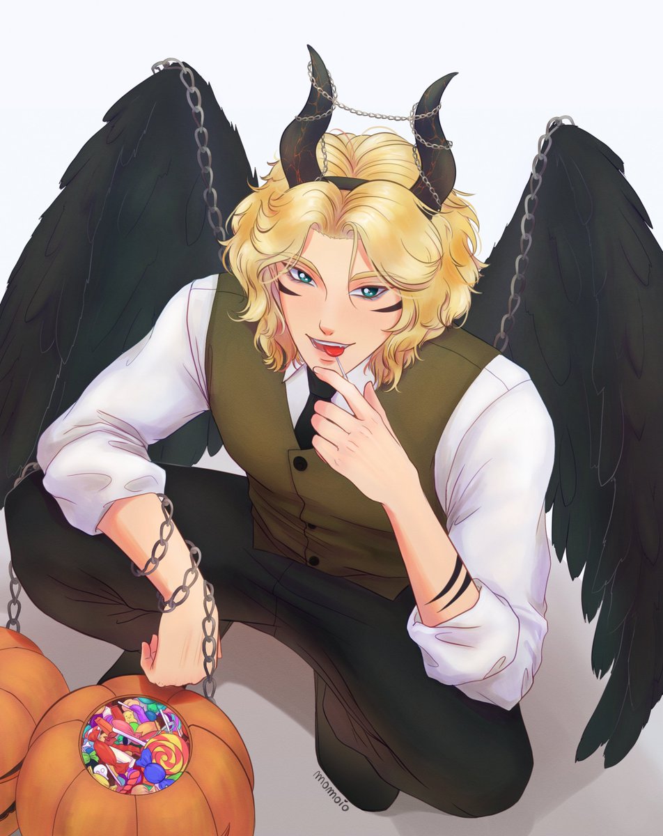 🎃HAPPY HALLOWEEN🎃

my oc Raven disguising himself as a demon~
This is my entry for a collab I joined on IG.

Btw I'm always open for new #artmoots (ﾉ◕ヮ◕)ﾉ*:･ﾟ✧
#ocart #digitalart