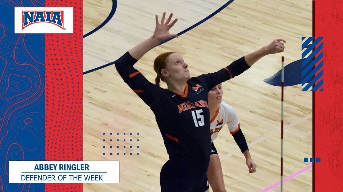 NAIA (@naia) on Twitter photo W🏐
Abbey Ringler of <a href="/Midland_Sports/">Midland Warriors</a> is this week's #NAIAWVB Defender of the Week. Ringler posted a total of 20 blocks for the Warriors last week.
Check out the stat breakdown--> bit.ly/49jvsRy
#NAIAPOTW #collegevolleyball W🏐
Abbey Ringler of <a href="/Midland_Sports/">Midland Warriors</a> is this week's #NAIAWVB Defender of the Week. Ringler posted a total of 20 blocks for the Warriors last week.
Check out the stat breakdown--> bit.ly/49jvsRy
#NAIAPOTW #collegevolleyball