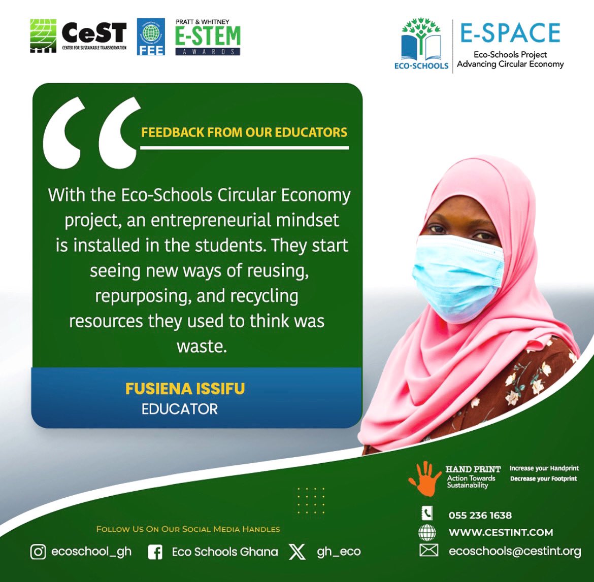 Our teachers reflections on lessons learned by our students at the project based circular economy course, shows that we are onto something important! #circulareconomy #SDG12 #SDGs #ecoschools #environment #ghana