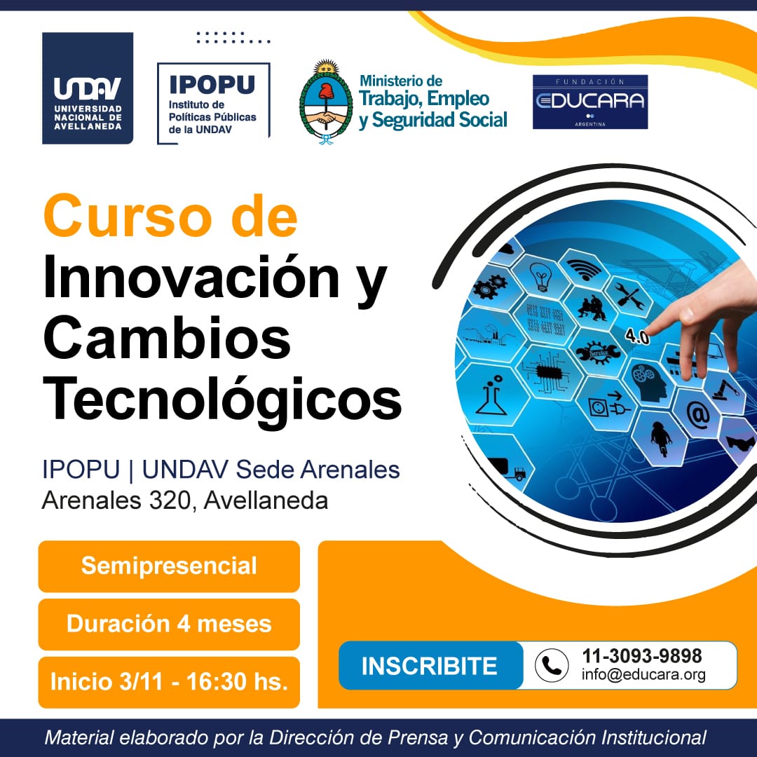 El IAETES invita a los interesados al Curso de Formación Sindical:

Curso de Innovación y Cambios Tecnológicos.
Semipresencial
Duración 4 meses
Inicio 3/11 – 16:30hs

Inscripción: forms.gle/yHEoMdiEEJRaRQ…